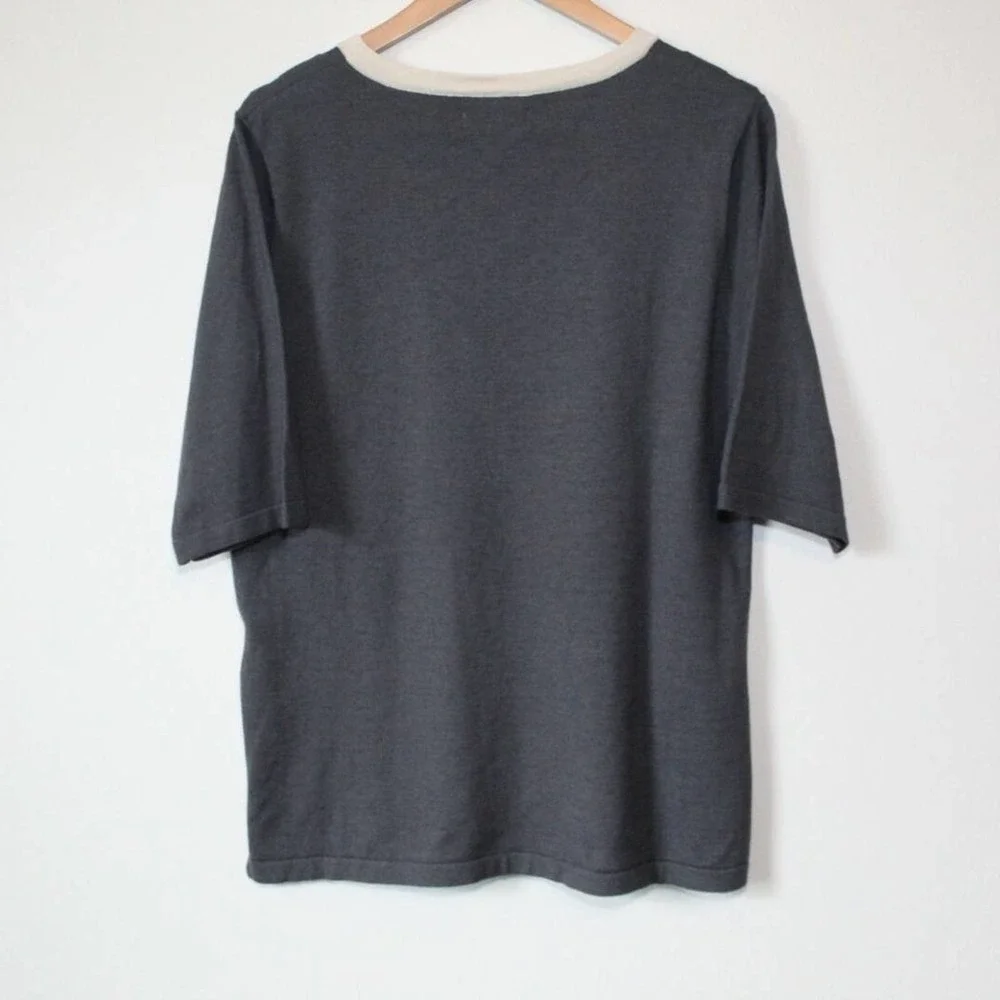 NWT MER SEA Anywear Light Short Sleeve Sweater Top Chambray Blue Gray XL H12932 - Picture 6 of 12